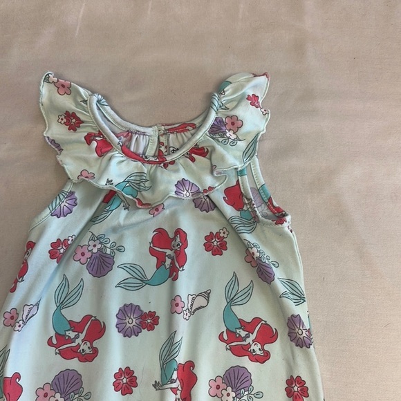 Disney - Little Mermaid Ariel Floral Romper - Mint and Red - Picture 3 of 6